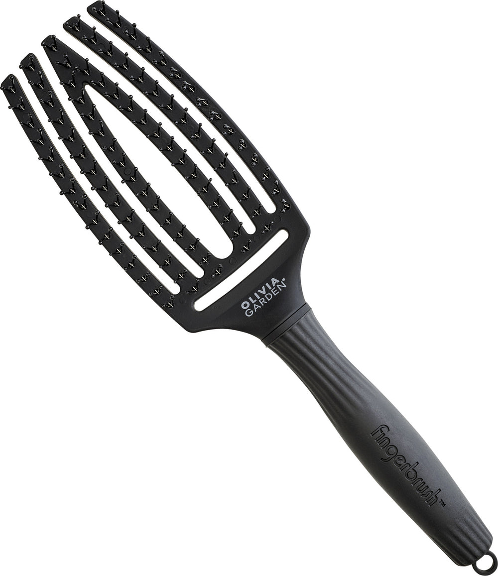 Olivia Garden Fingerbrush Double Medium Full Black