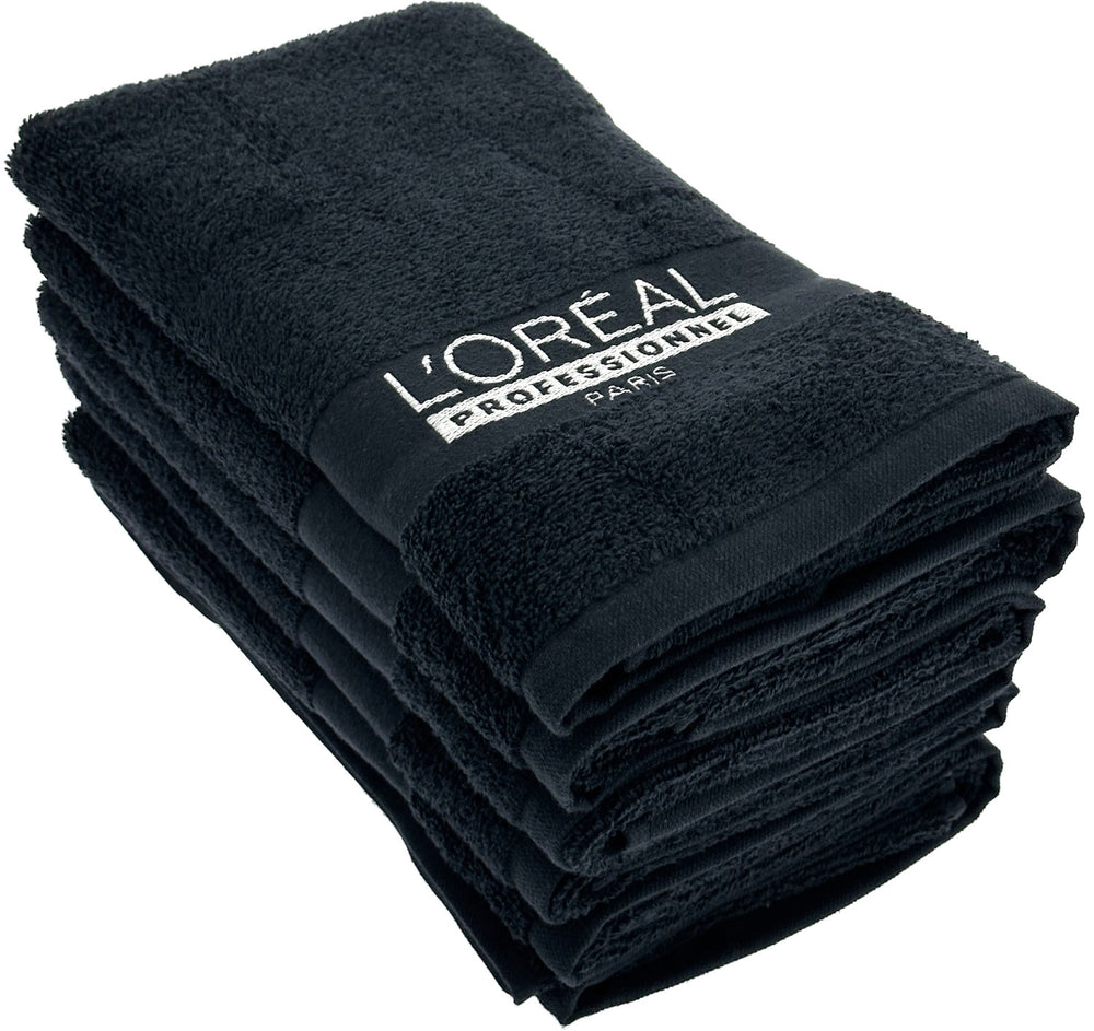 Loreal Handtuch Set mit Logo 6 Stück 49x86cm schwarz