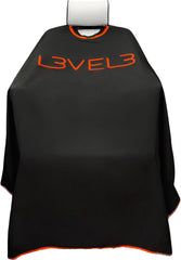 L3VEL3 Umhang mit Gummikragen Schwarz mit rotem Rand