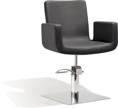 Sibel Attractio Friseurstuhl Schwarz mit Quadratischer Basis