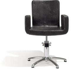 Sibel Attractio Friseurstuhl Kroco Schwarz mit 5 Stern Basis