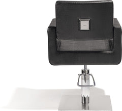 Sibel Felicitas Friseurstuhl Kroko Schwarz mit Quadratischer Basis