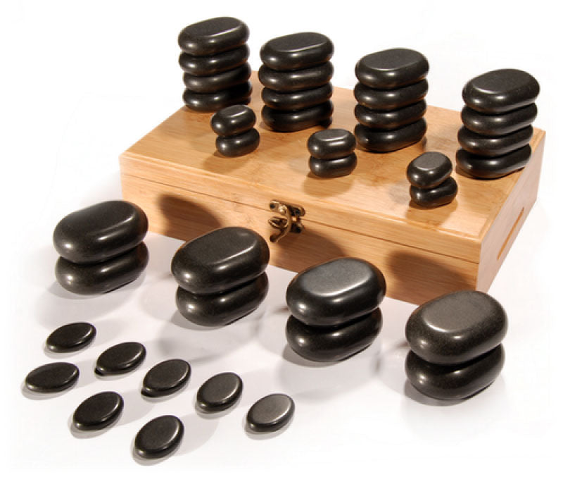 Sibel Hot Stone Massagestein Set mit 36 Basaltsteine