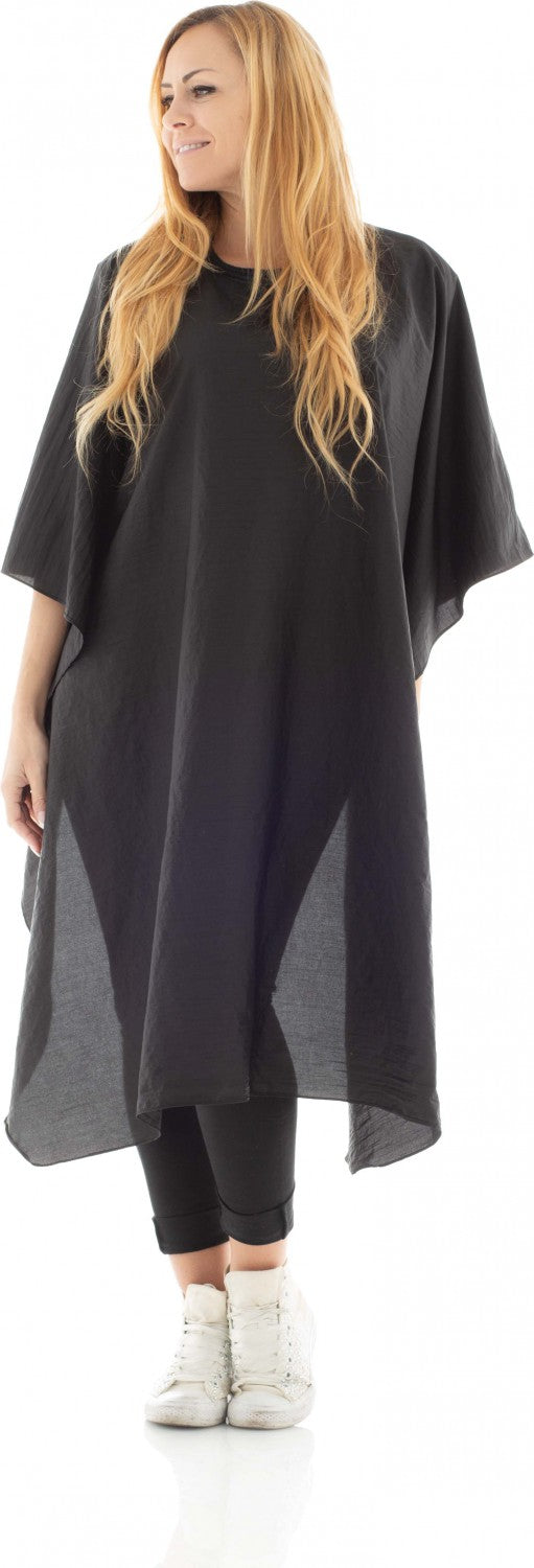 XanitaliaPro Glossy Haarschneideumhang in Schwarz