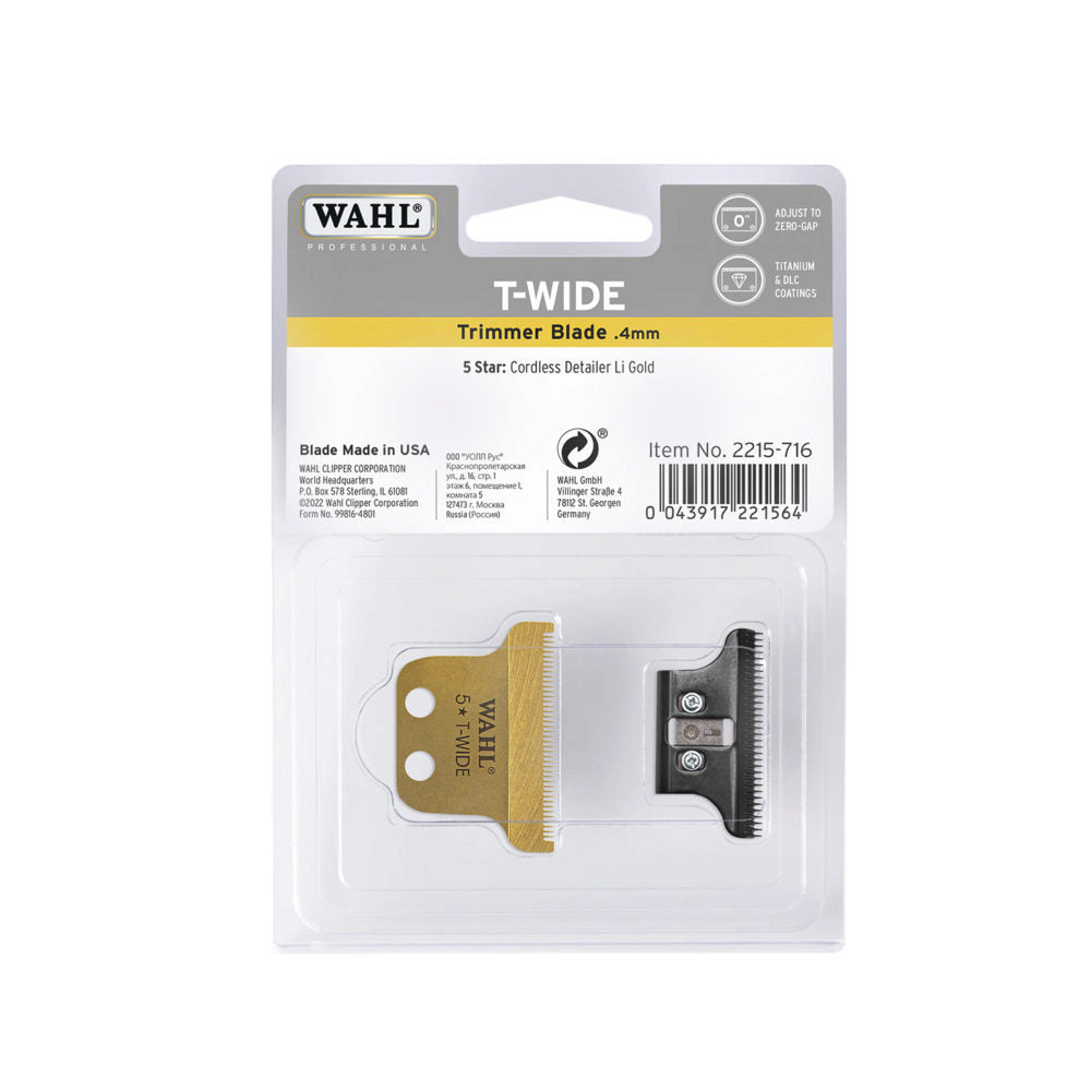 Wahl Professional Detailer T Wide Blade Gold Titanium
