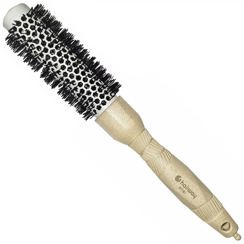 Hairway Thermo-Bürste Organica mit Abteilspitze Beige Ø 25/41 mm / SKU 07161