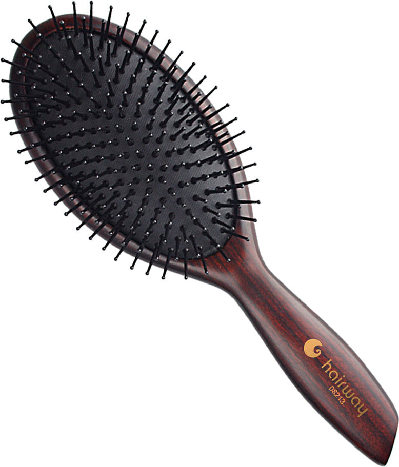 Hairway Ovale Kissenbürste "Wenge 2" / 13-Reihig Groß / SKU 08213