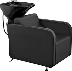 Hairway Rückwärtswaschbecken "Kubus" Sitz schwarz, Becken schwarz / SKU 57980-YD29-B