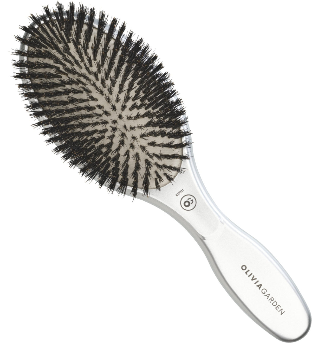 Olivia Garden Expert Care Oval Silber mit Wildschweinborsten