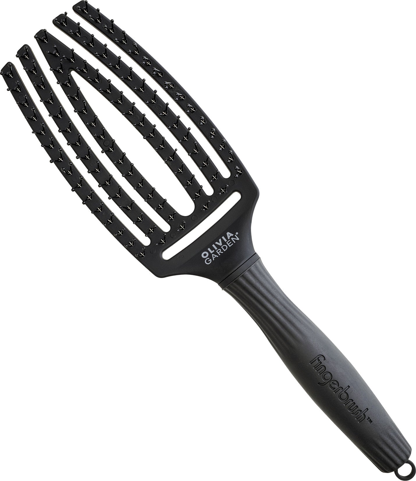 Olivia Garden Fingerbrush Double Medium Full Black