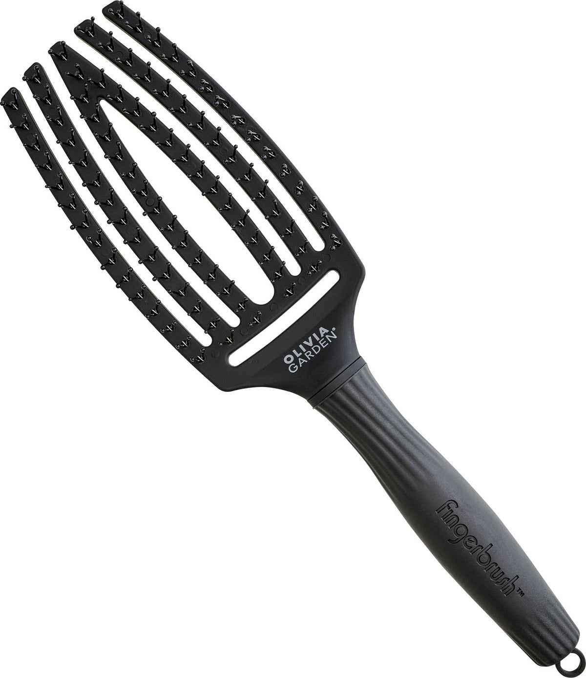 Olivia Garden Fingerbrush Double Medium Full Black