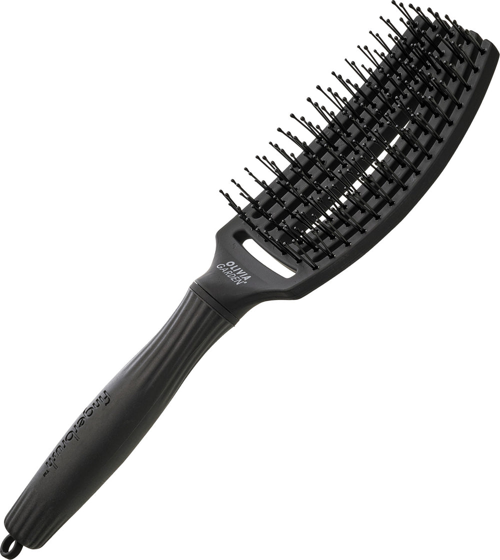 Olivia Garden Fingerbrush Double Medium Full Black