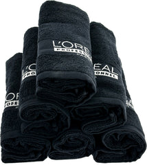 Loreal Handtuch Set mit Logo 6 Stück 49x86cm schwarz