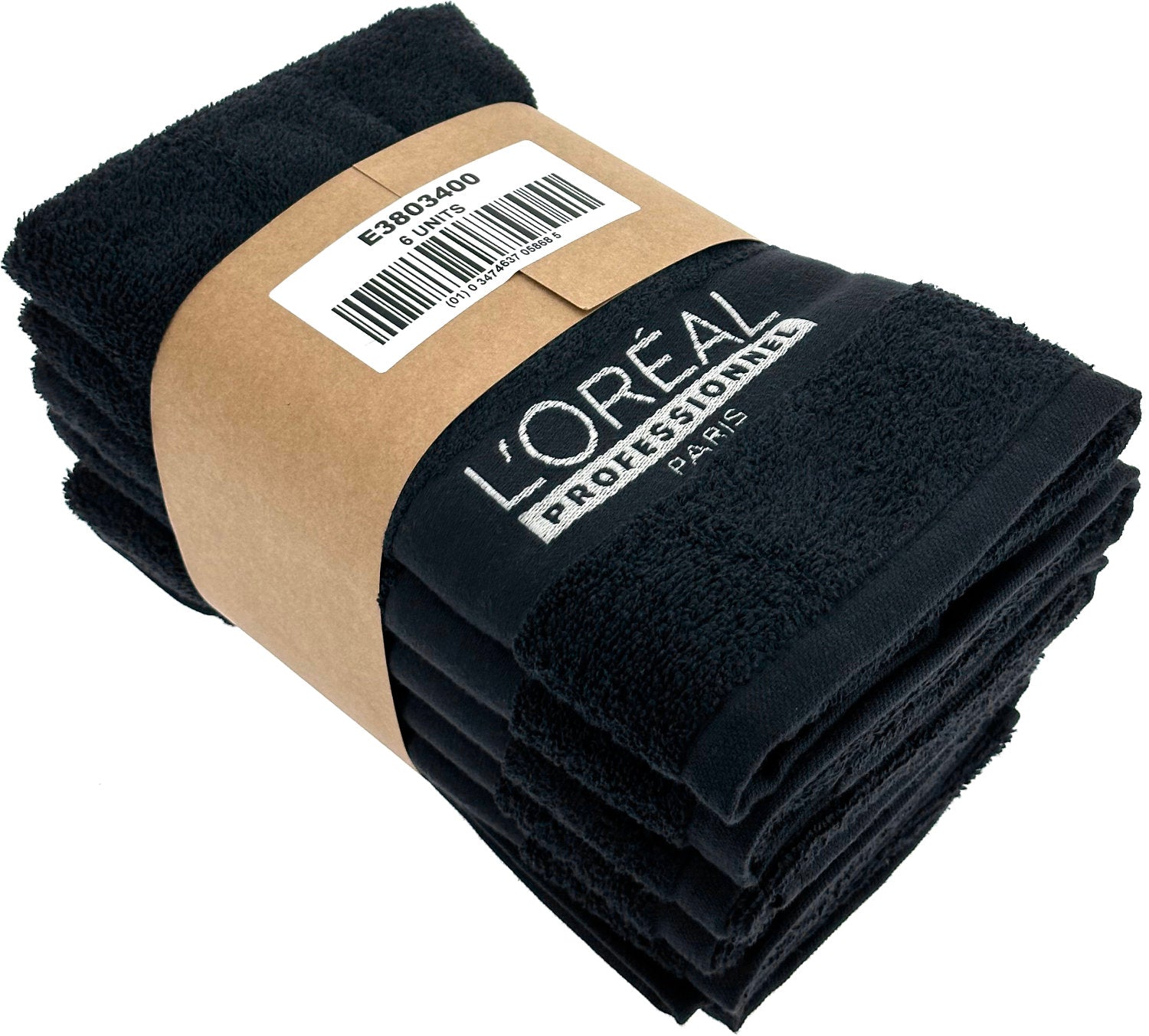 Loreal Handtuch Set mit Logo 6 Stück 49x86cm schwarz