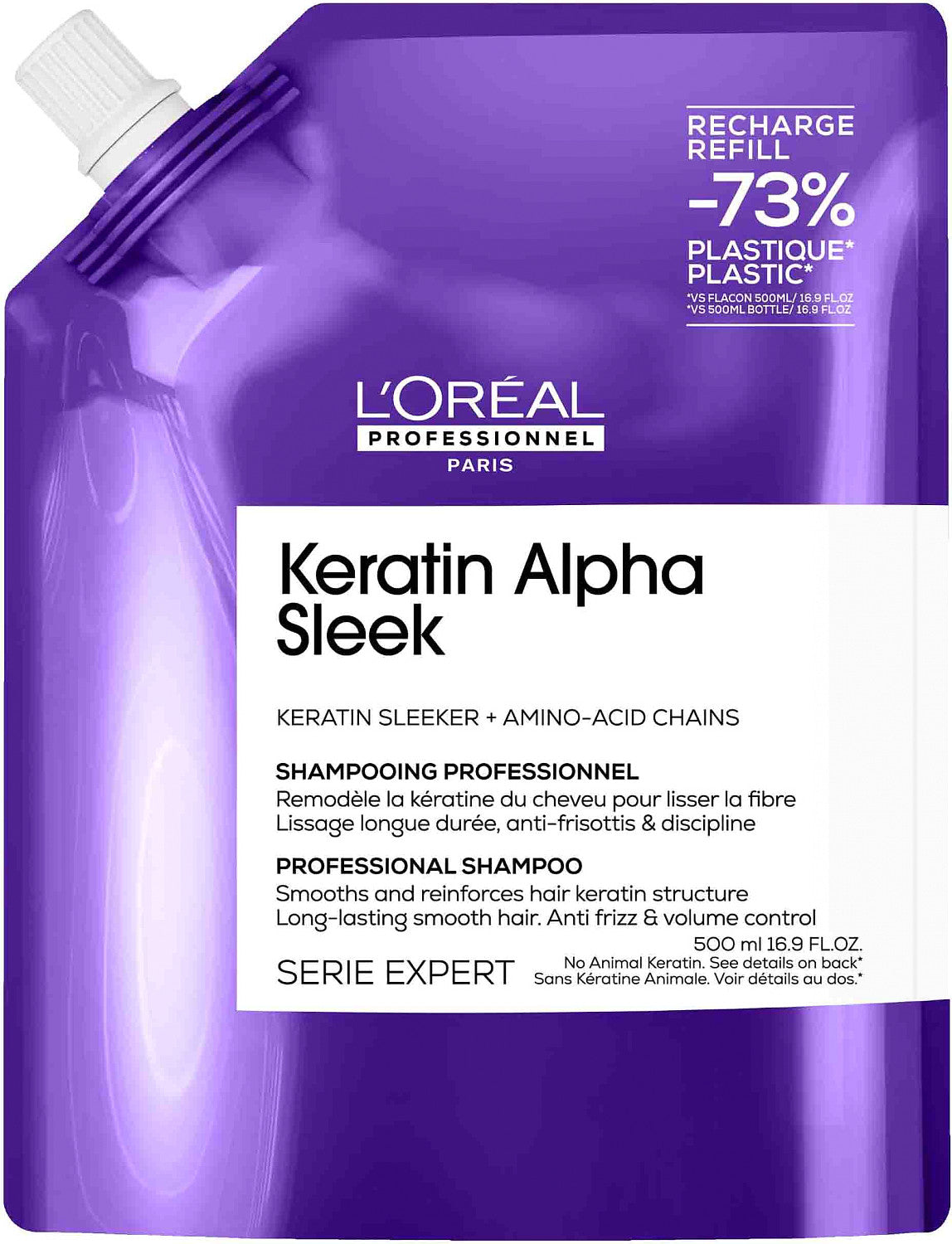 Loreal Keratin Alpha Sleek Shampoo Refill 500 ml