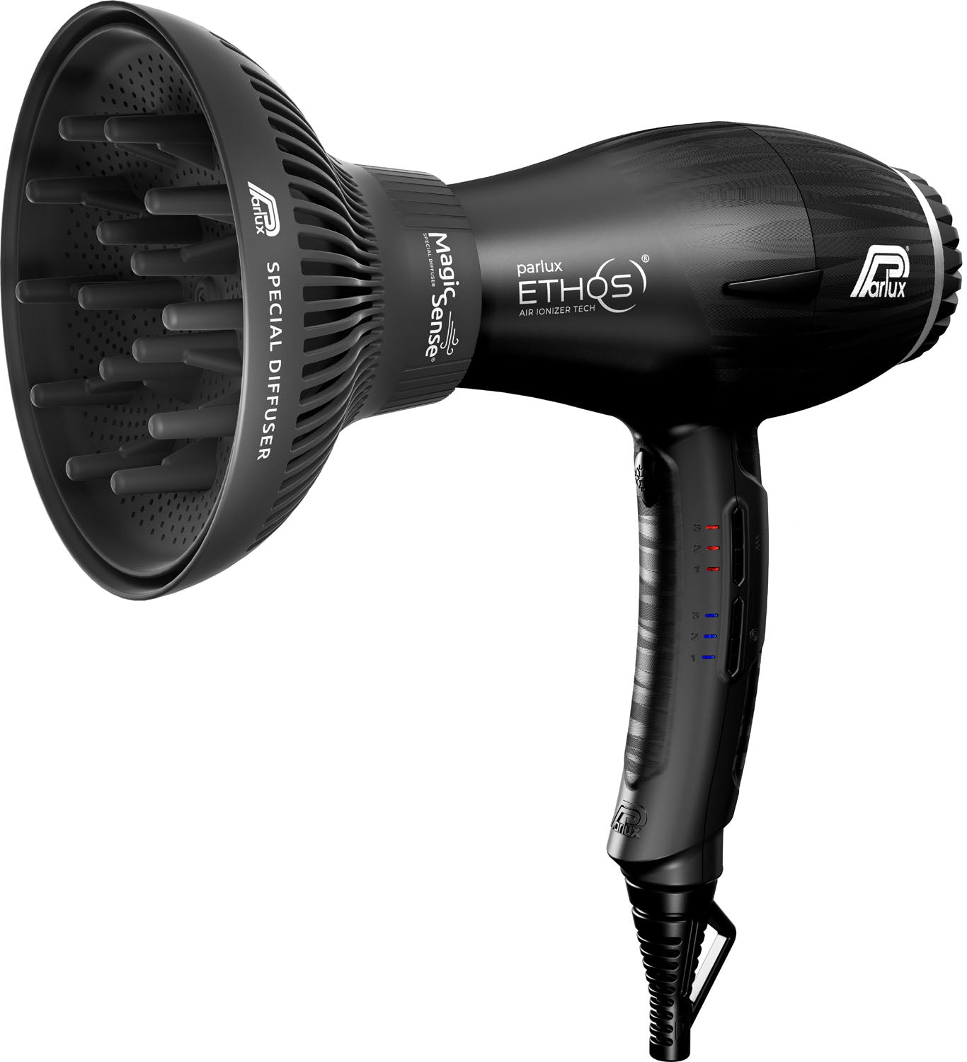 Parlux Ethos Schwarz mit Softstyler Magic Sense