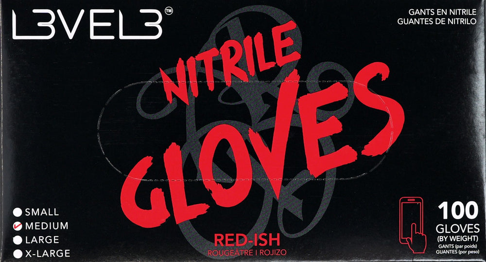 L3VEL3 Nitrilhandschuhe Medium Red ish