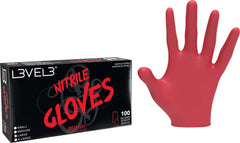 L3VEL3 Nitrilhandschuhe Large Red ish