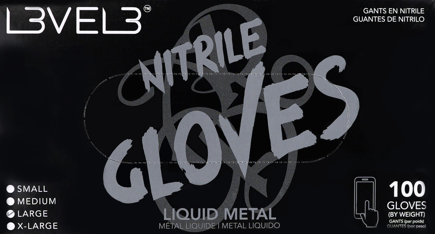 L3VEL3 Nitrilhandschuhe Large Liquid Metal