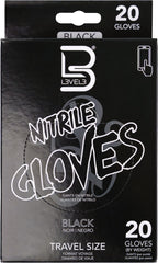 L3VEL3 Nitrile Gloves Large Black Travel Size