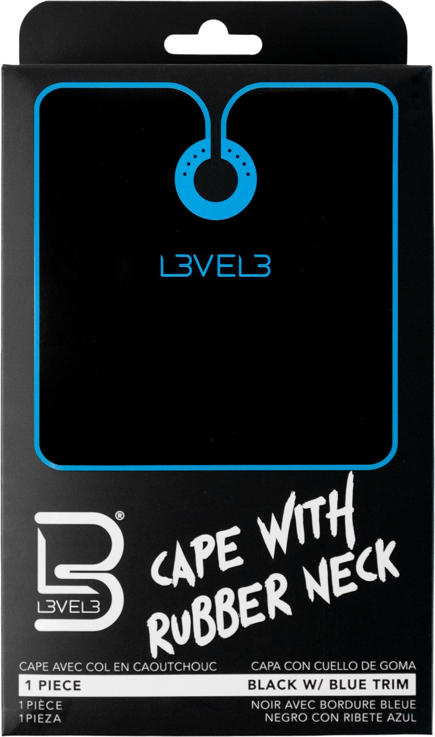 L3VEL3 Umhang mit Gummikragen Schwarz mit blauem Rand