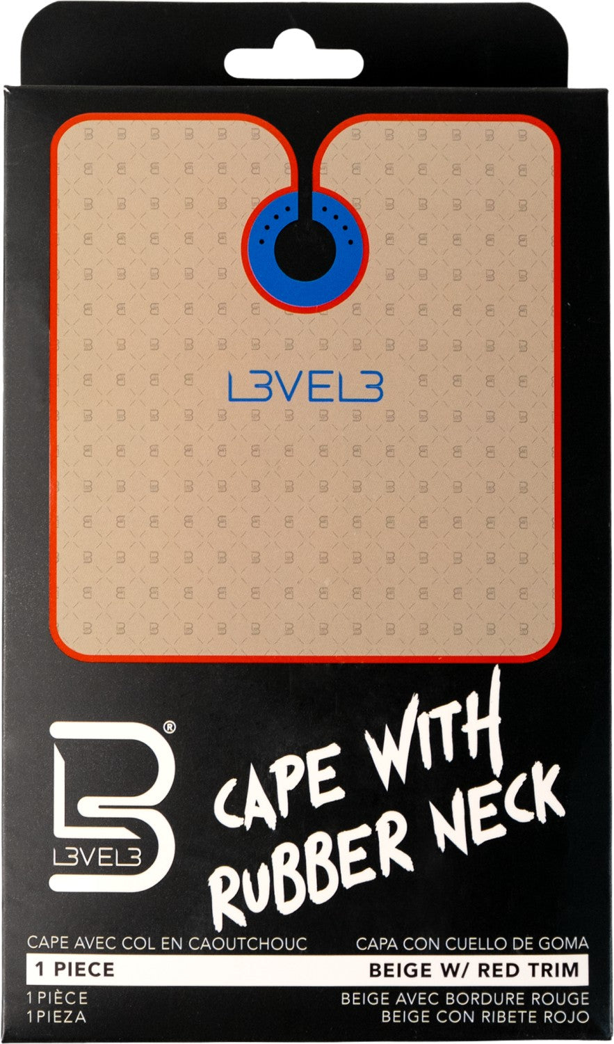 L3VEL3 Umhang mit Gummikragen Beige mit rotem Rand