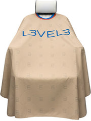 L3VEL3 Umhang mit Gummikragen Beige mit rotem Rand