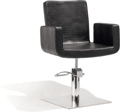 Sibel Attractio Friseurstuhl Kroco Schwarz mit Quadratischer Basis