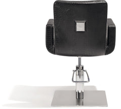 Sibel Attractio Friseurstuhl Kroco Schwarz mit Quadratischer Basis