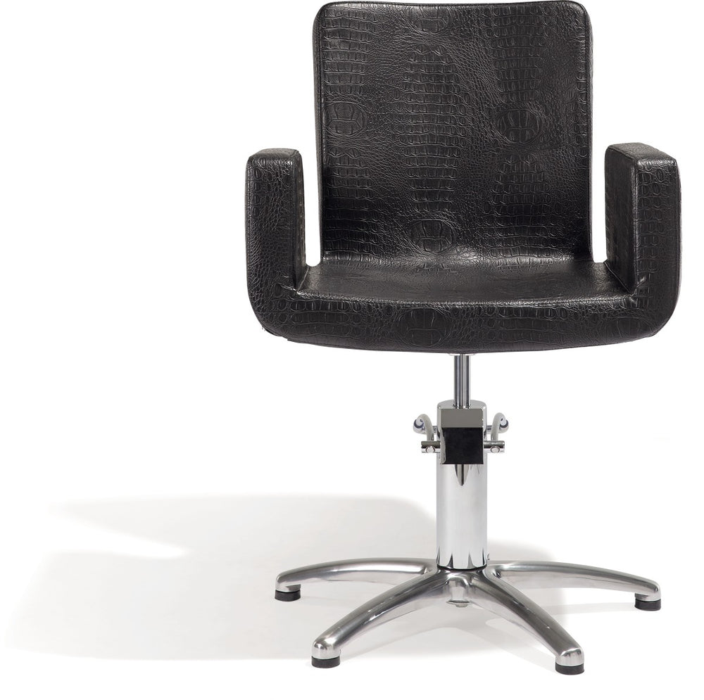 Sibel Attractio Friseurstuhl Kroco Schwarz mit 5 Stern Basis