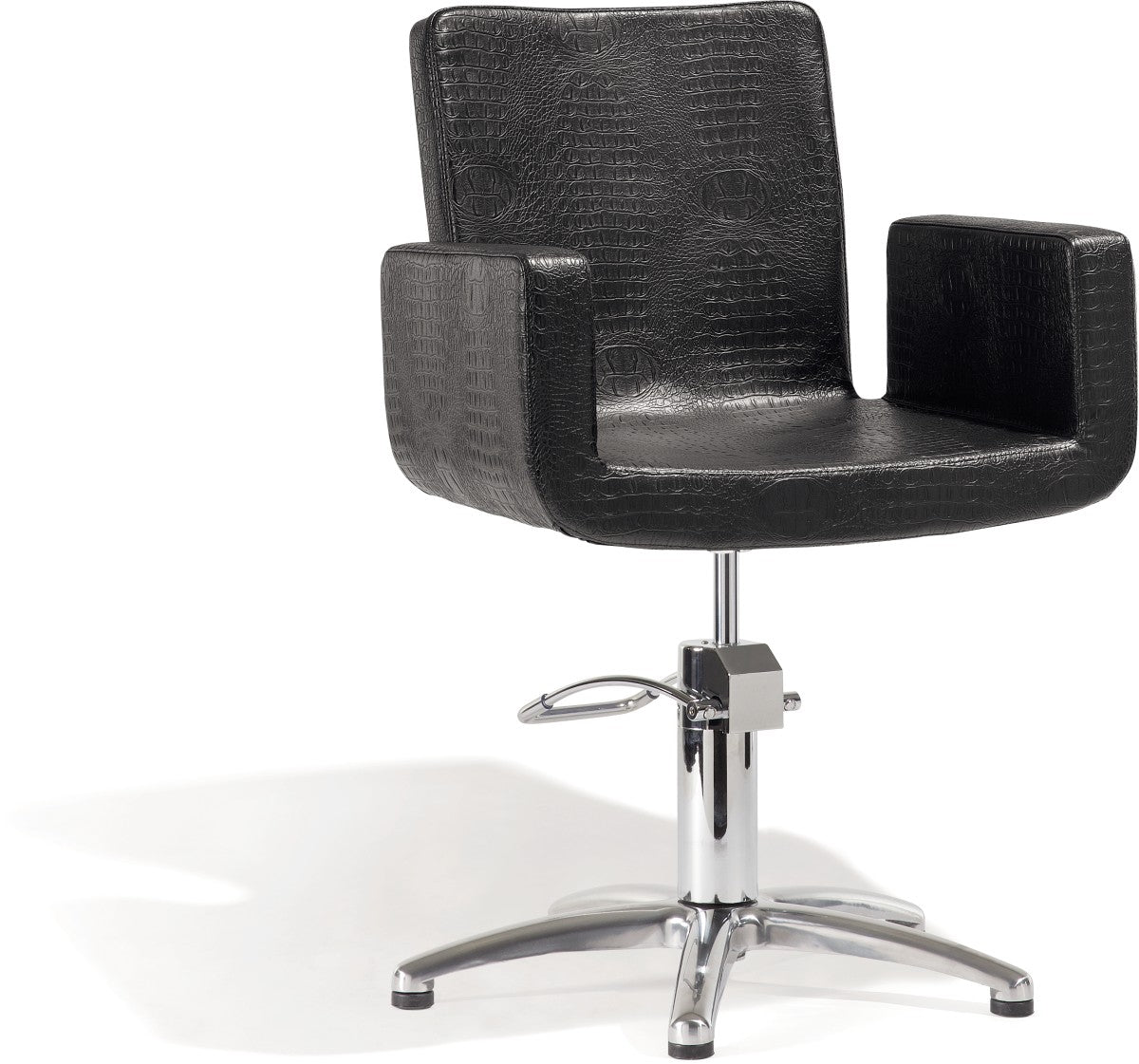 Sibel Attractio Friseurstuhl Kroco Schwarz mit 5 Stern Basis