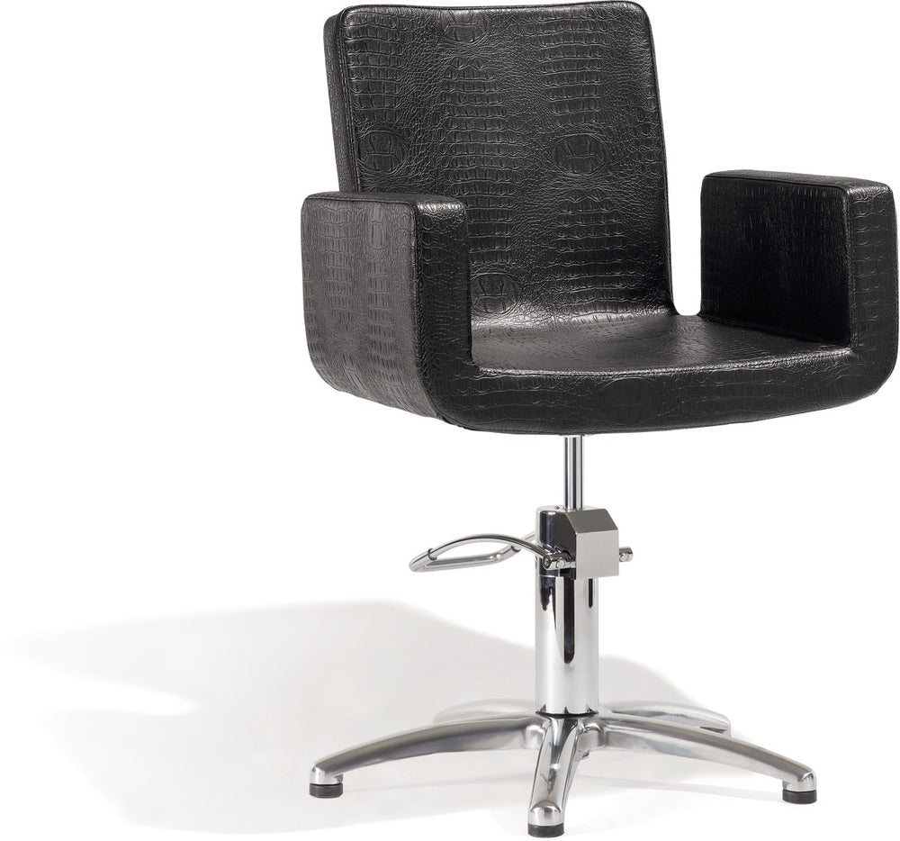 Sibel Attractio Friseurstuhl Kroco Schwarz mit 5 Stern Basis