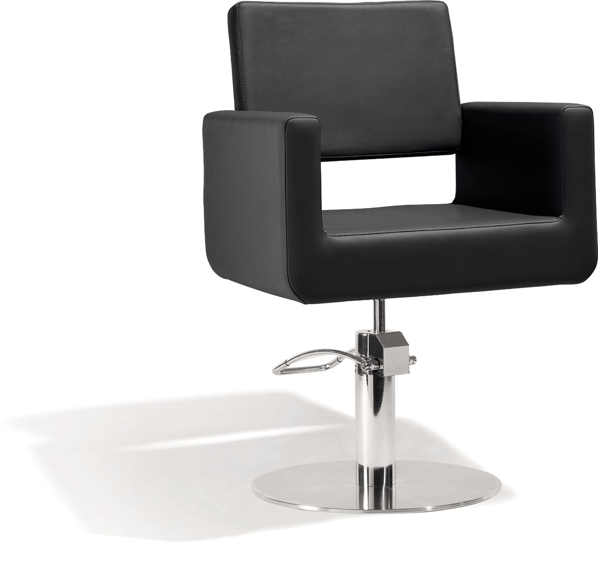 Sibel Felicitas Friseurstuhl Schwarz mit Runder Basis