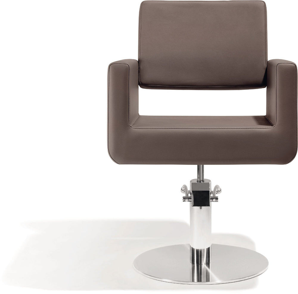 Sibel Felicitas Friseurstuhl Braun mit Runder Basis