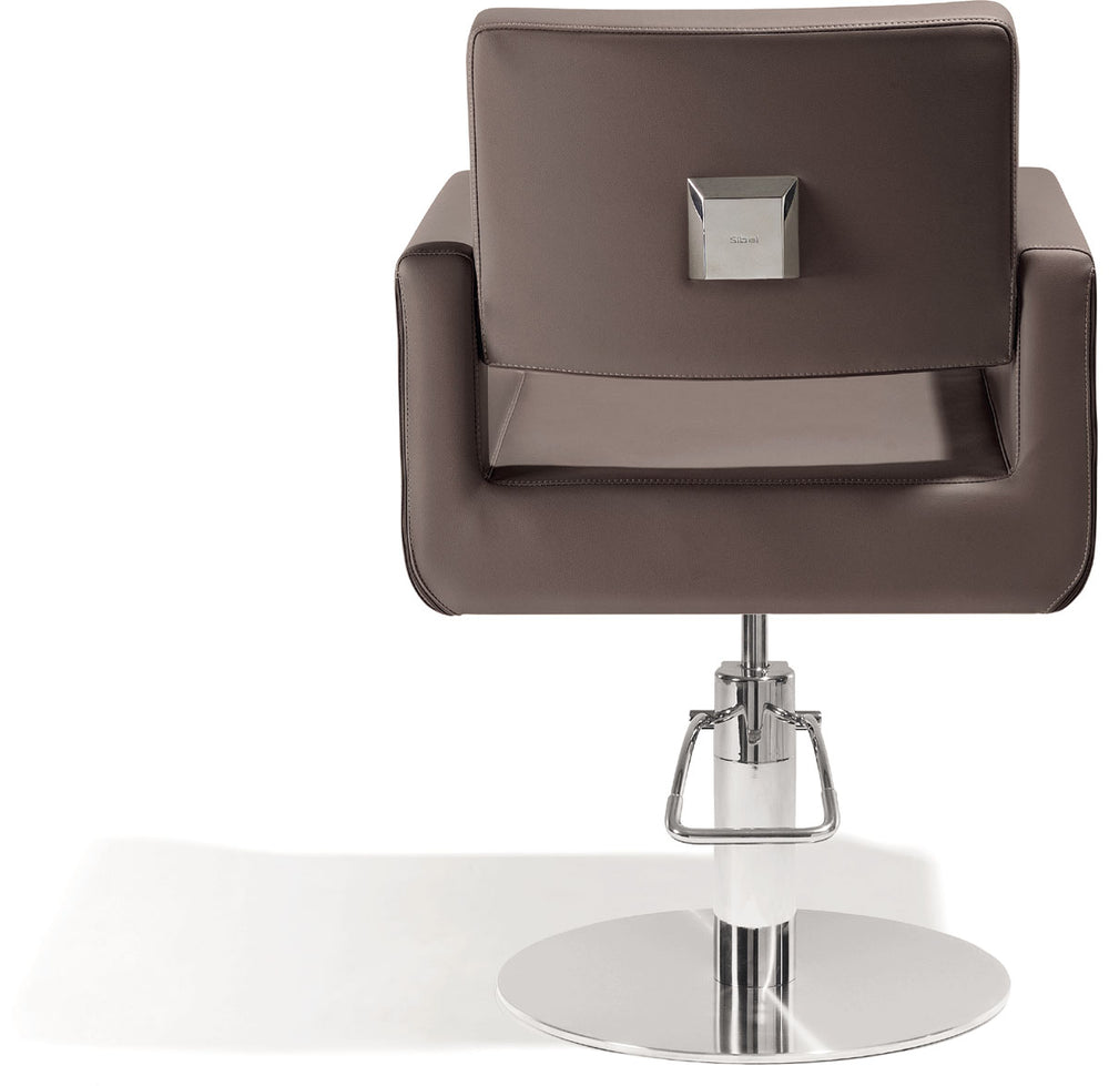 Sibel Felicitas Friseurstuhl Braun mit Runder Basis