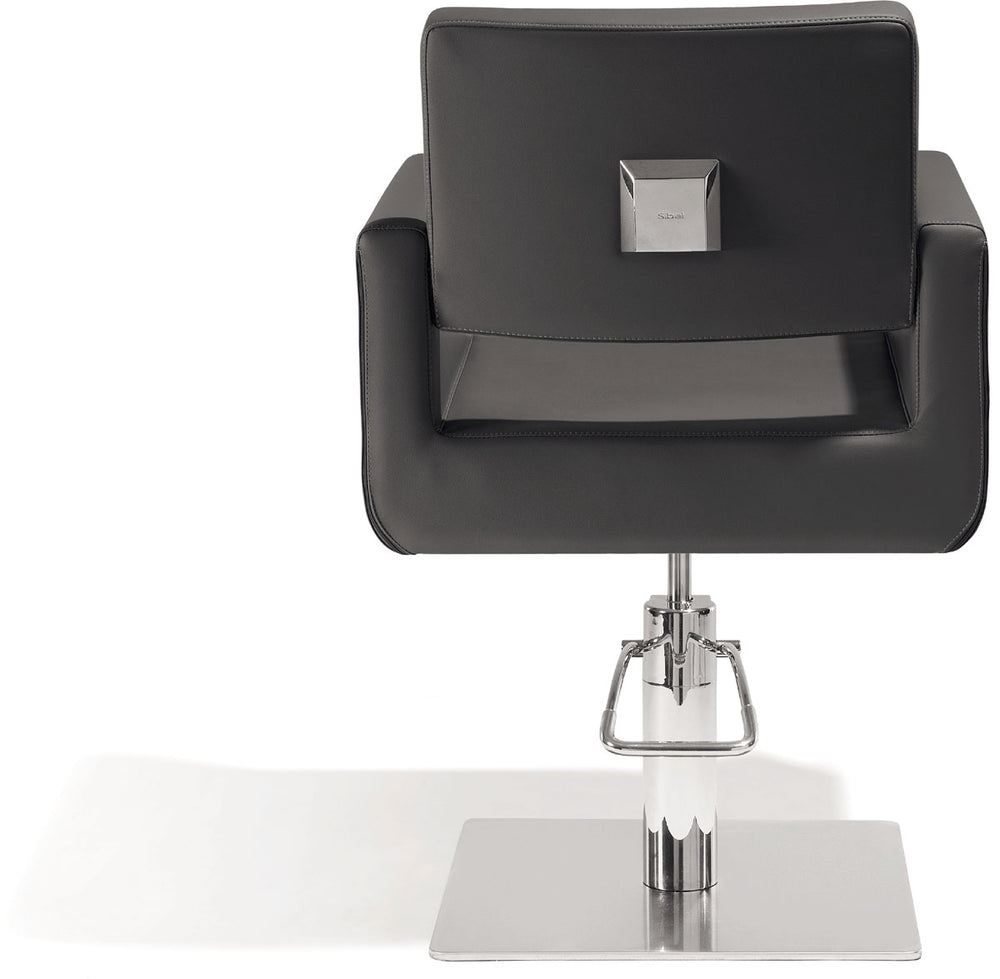 Sibel Felicitas Friseurstuhl Schwarz mit Quadratischer Basis
