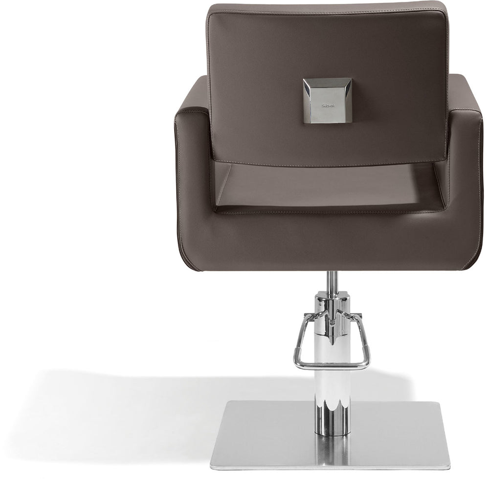 Sibel Felicitas Friseurstuhl Braun mit Quadratischer Basis