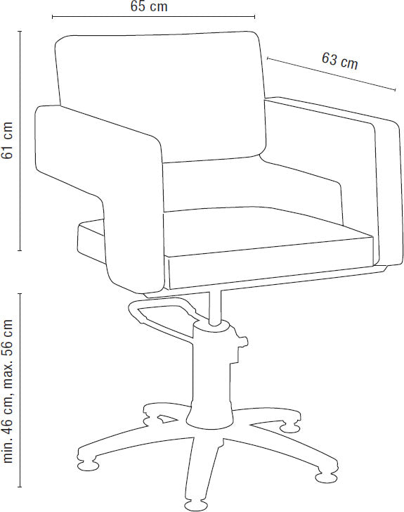 Original Best Buy Odeon Friseurstuhl Schwarz mit 5 Stern Basis