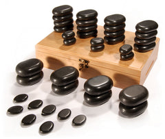 Sibel Hot Stone Massagestein Set mit 36 Basaltsteine
