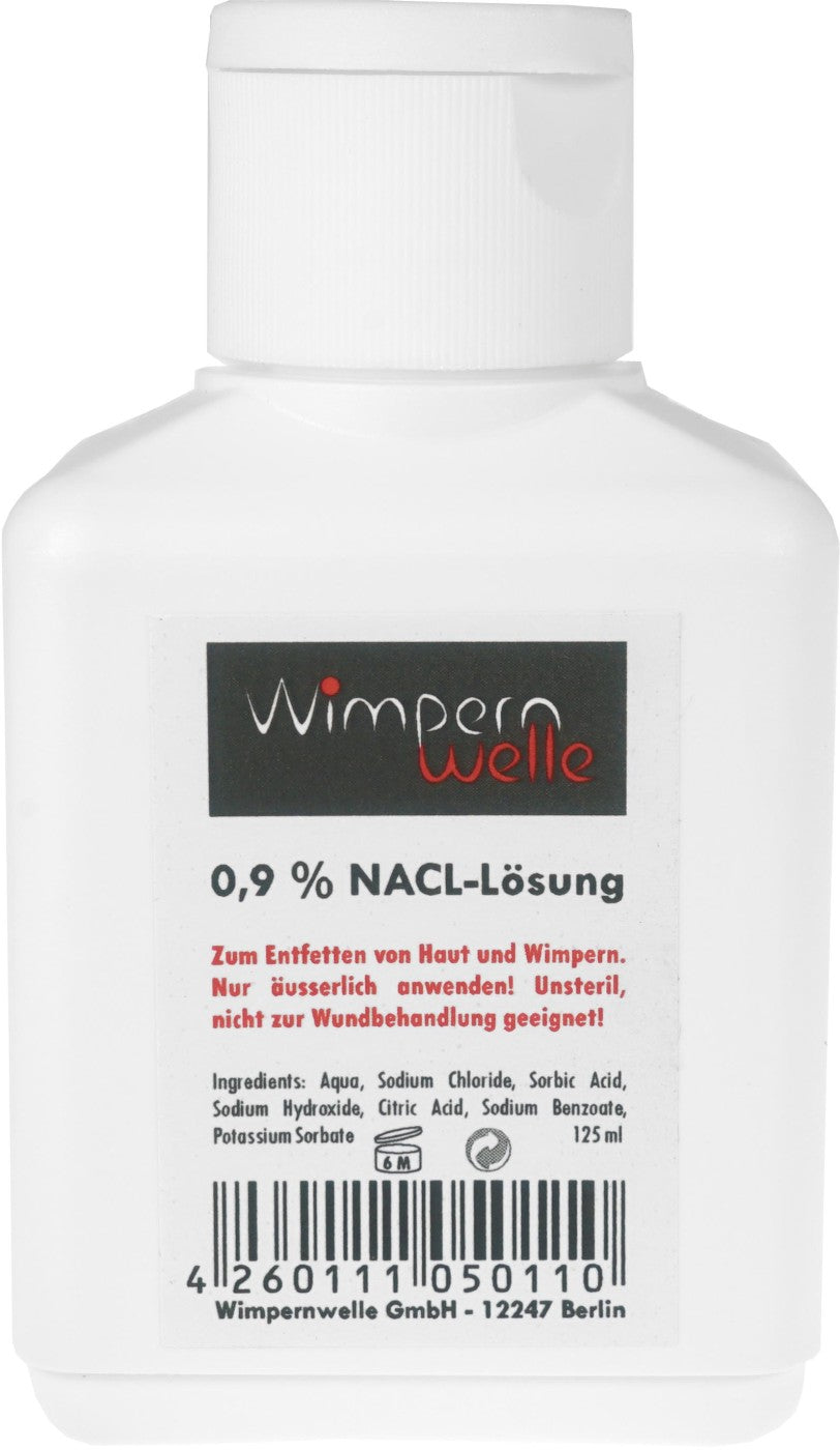 Wimpernwelle Physiologische Kochsalzlösung