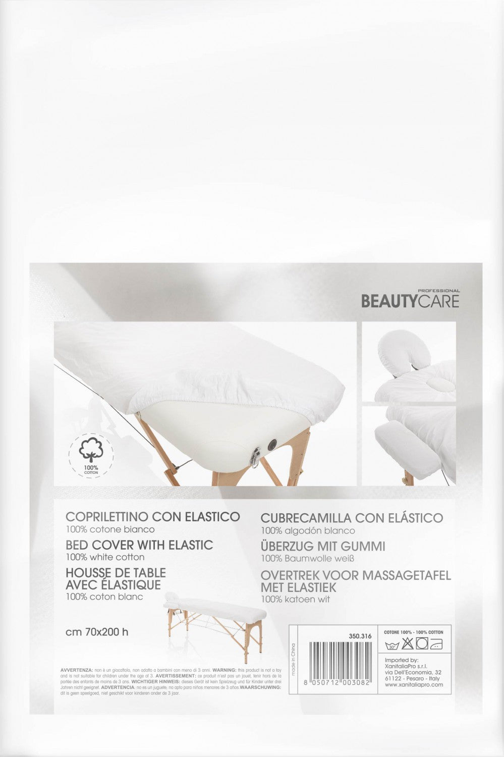 XanitaliaPro Master X Überzug mit Gummi für Massageliege weiß