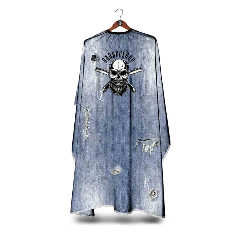 Redstyle Barber Haarschneideumhang Denim Skull C309
